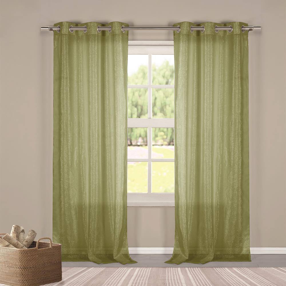 Metallico 40 in. W x 84 in. L Polyester Window Panel in Sage
