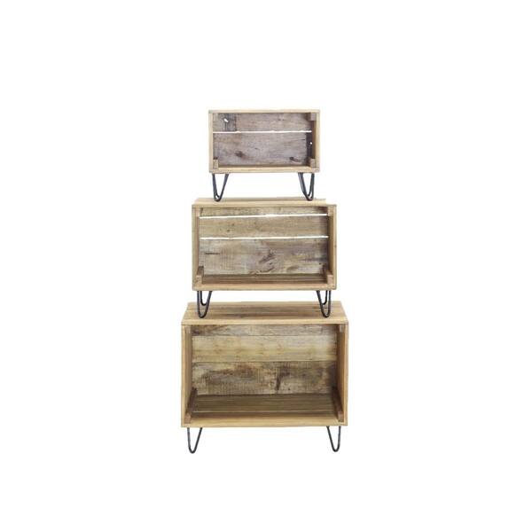 4D Concepts Java Rustic Natural Storage Bin Cabinets