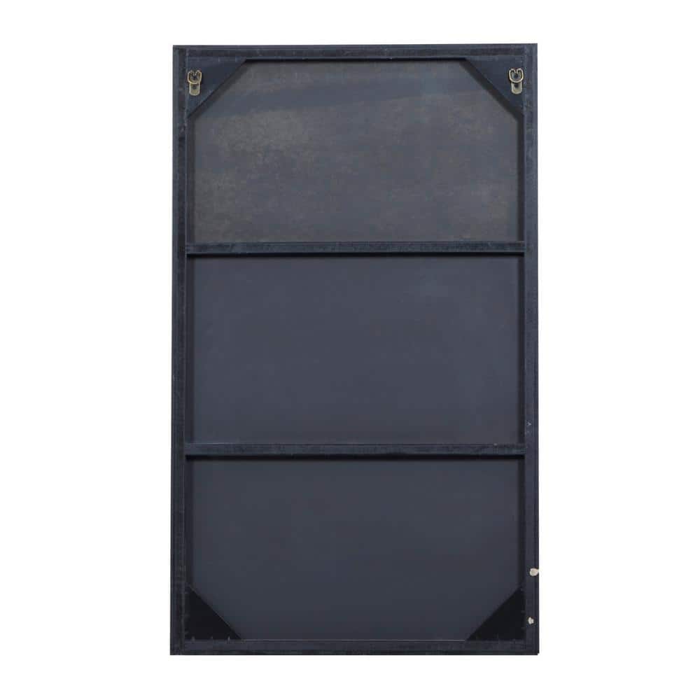 Sleek Black Wood Rectangular Wall Mirror 24" x 40"