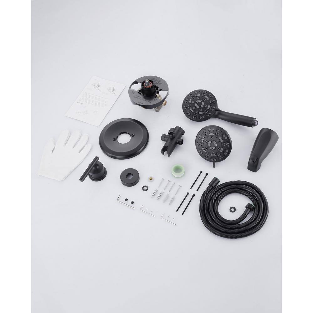 Matte Black 7-Spray Wall Mounted Shower Faucet System