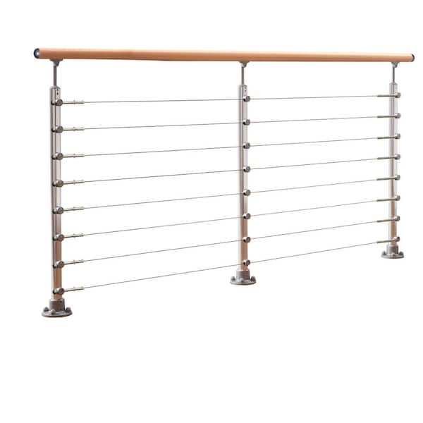 Prova 36 in. H x 79 in. W Brushed Silver Aluminum Stair Railing Kit