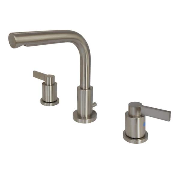 Kingston Brass Emilia 8 in. Widespread 2-Handle High-Arc Bathroom Faucet in Brushed Nickel