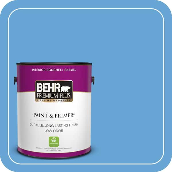 BEHR PREMIUM PLUS 1 gal. #560B-5 Ocean Tropic Eggshell Enamel Low Odor Interior Paint & Primer