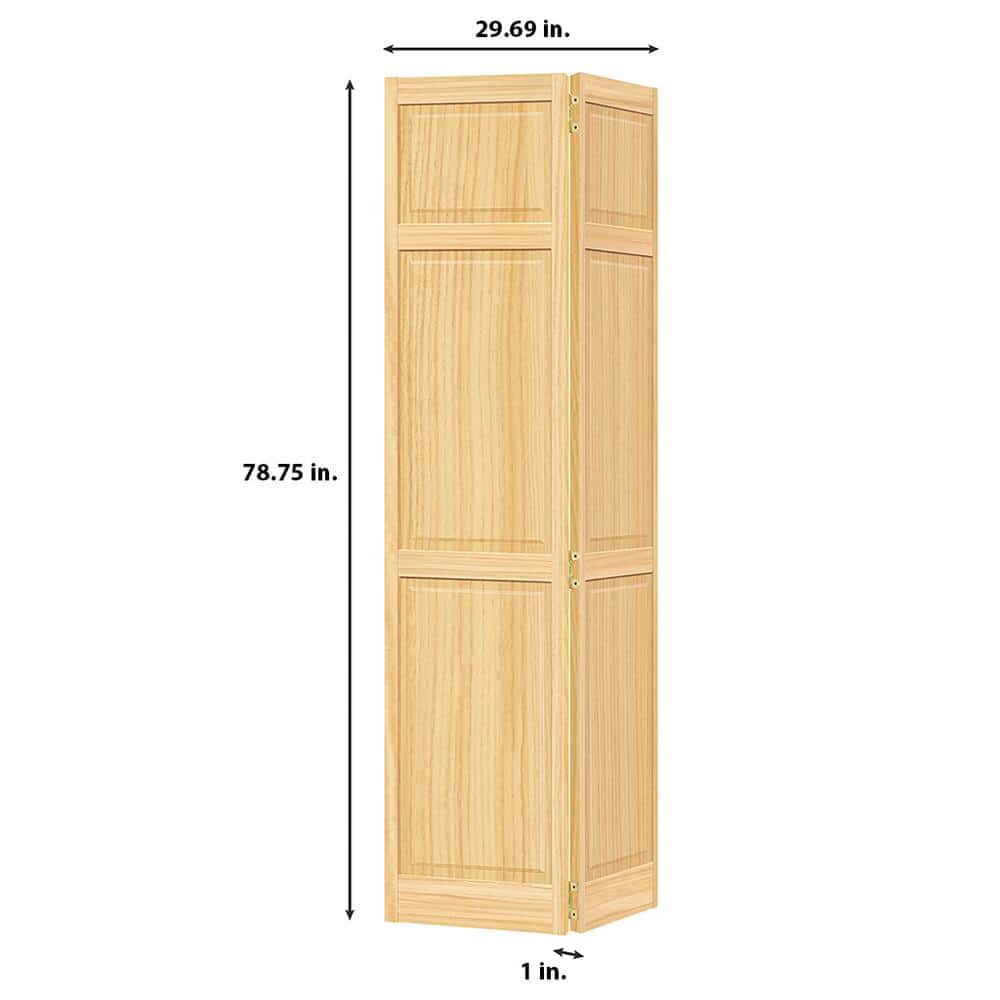 Traditional 6-Panel Solid Pine Bi-Fold Door 80x30