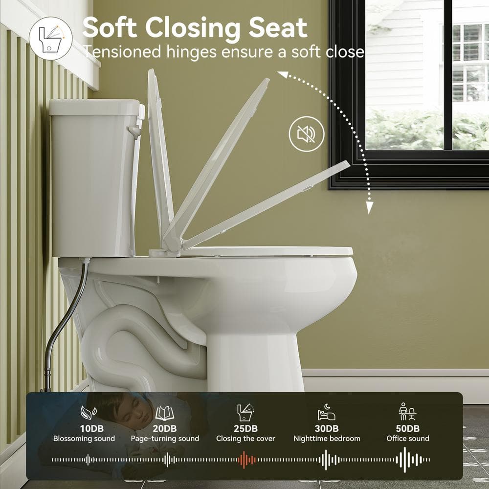 19-Inch White Elongated High Efficiency Two-Piece Toilet