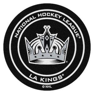 Los Angeles Kings Black 27 in. Round Hockey Puck Mat