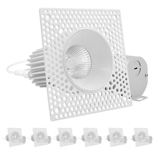 3 in. Canless Remodel Integrated LED Trimless Recessed Light 5 Color Temperatures Dimmable Damp and IC Rated (6-Pack)