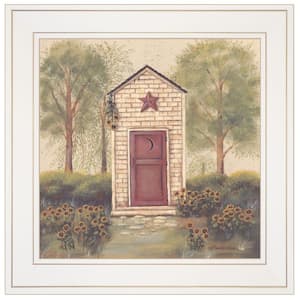 Folk Art Outhouse by Unknown 1 Piece Framed Graphic Print Home Art Print 15 in. x 15 in. .