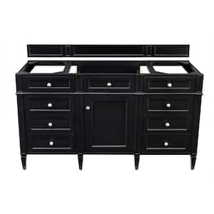 Brittany 58.8 in. W x 23 in.D x 32.8 in. H Single Vanity CabinetWithout Top in Black Onyx