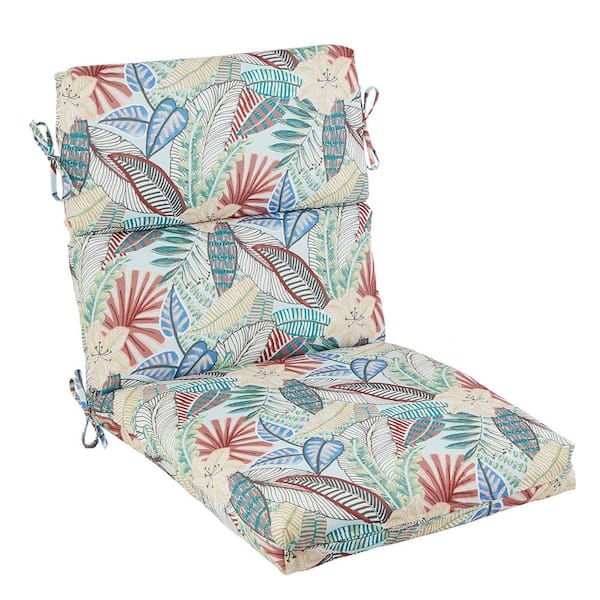 Hampton Bay 20 in. x 24 in. High Back Outdoor Dining Chair Cushion in ...