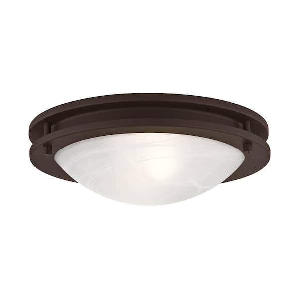 Livex Lighting Ariel 2 Light Bronze Flush Mount