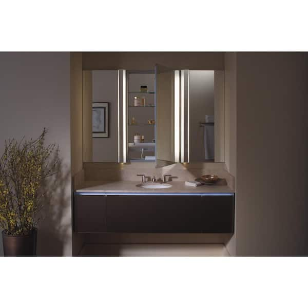 Catalan 24 in. W x 36 in. H Recessed or Surface Mount Medicine Cabinet in Satin Anodized Aluminum