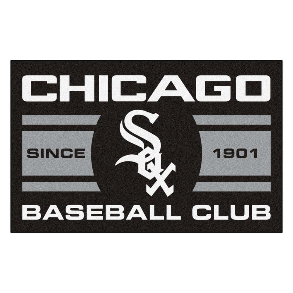 FANMATS MLB Chicago White Sox Black ft. x ft. Area Rug 18464 The Home  Depot