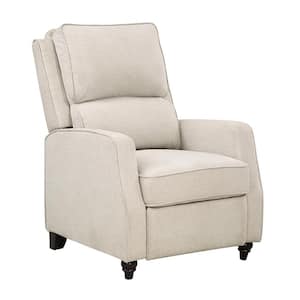 Adahlia Beige Textured Fabric Manual Push Back Recliner