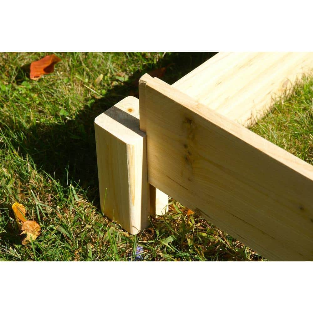 4 ft x 4 ft Natural Fir Wood Raised Garden Bed