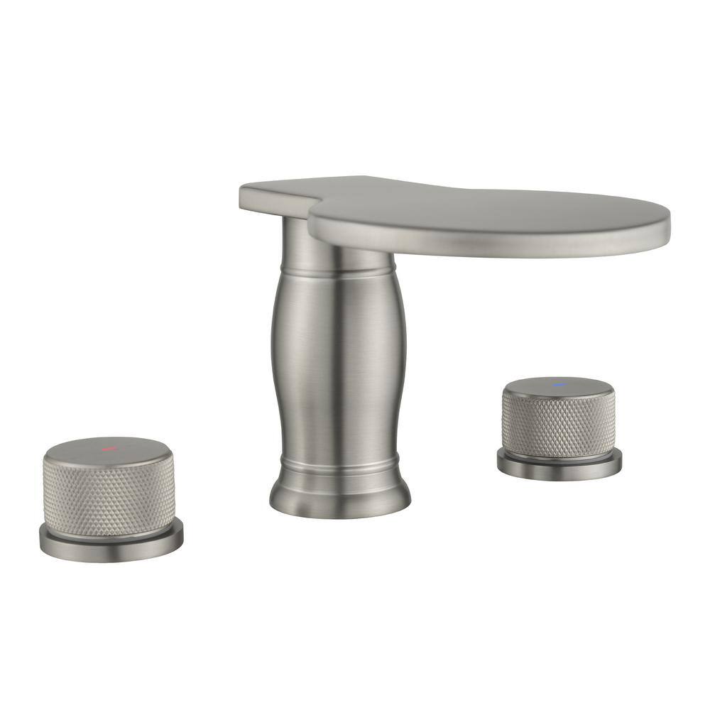 Double-Handle 3-Hole Widespread Roman Tub Faucet Waterfall Tub Filler Deck-