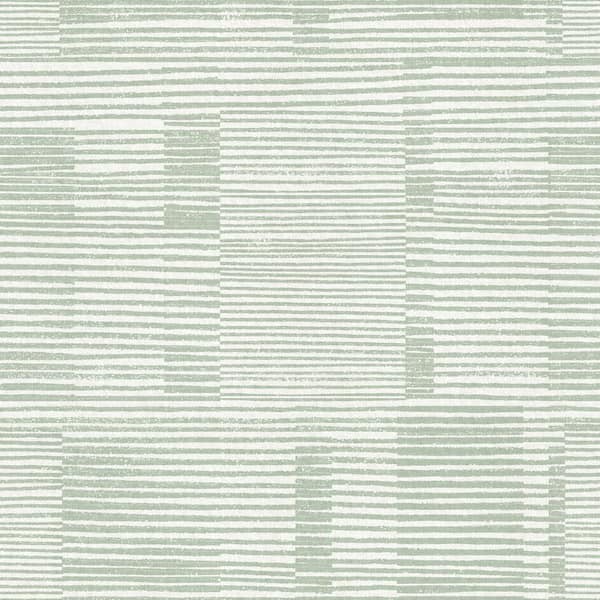 A-Street Prints Callaway Woven Stripes Green Paper Non-Pasted Matte Wallpaper