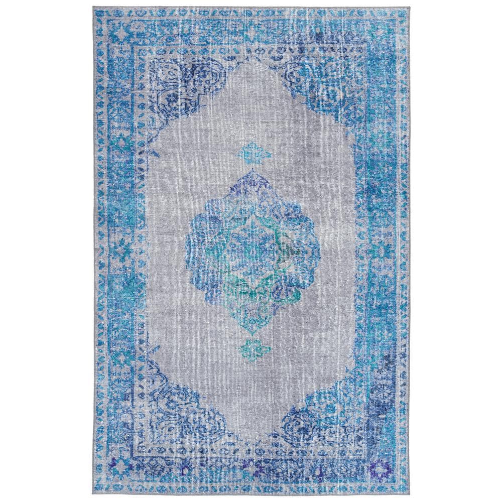 Kaleen Boho Patio Blue 8 ft. x 10 ft. Indoor/Outdoor Area Rug BOH08-17 ...
