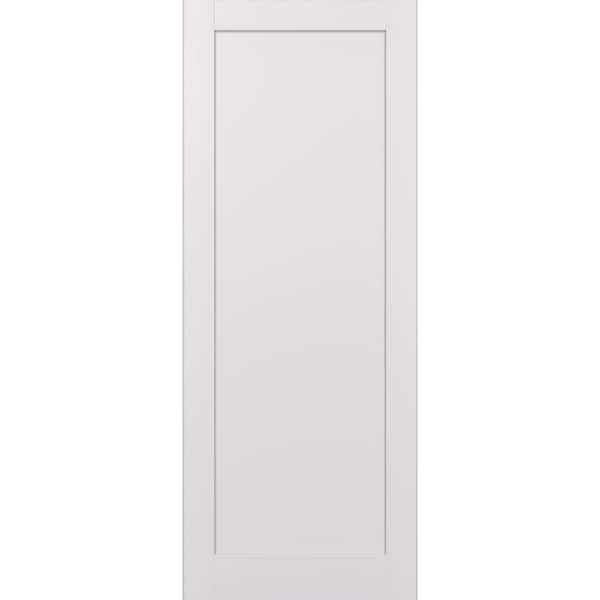 Shaker 1 Panel N 32 in. х 96 in. No Bore Snow White Solid Composite Core Wood Interior Door Slab