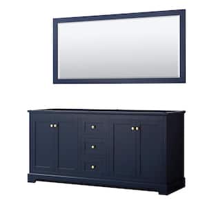 Avery 71 in. W x 21.75 in. D Bathroom Vanity Cabinet Only with Mirror in Dark Blue