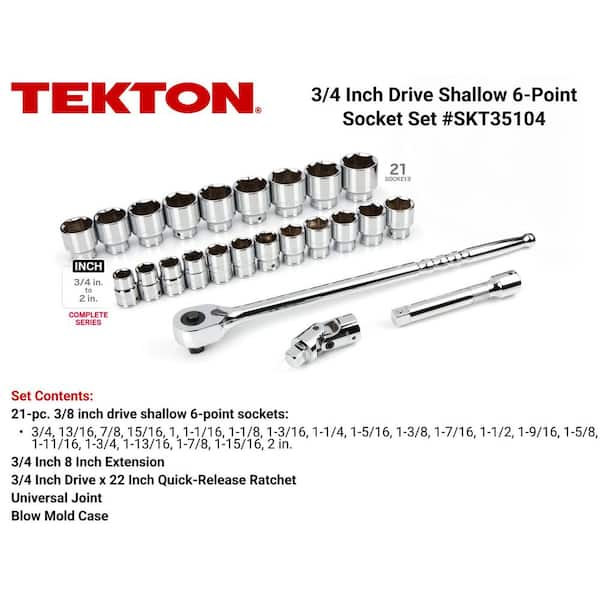 3/4 in. Drive 6-Point Socket and Ratchet Set 3/4 in. to 2 in. (25-Piece)