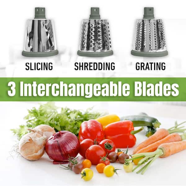 As Seen on TV - NutriSlicer 3-in-1 Spinning/Rotating Mandoline and Countertop Food Slicer and Grater in Olive