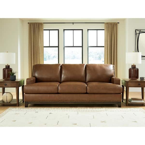 Signature DESIGN BY ASHLEY Brendola 90 in. Square Arm Leather