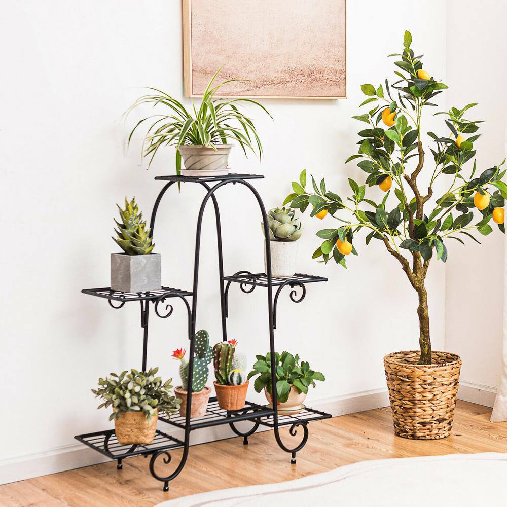 Reviews for ANGELES HOME 6Tier Black Metal Plant Stand Multilayer