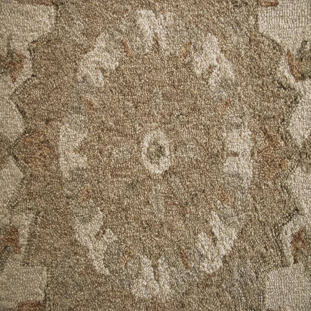 Handmade Beige and White Wool Medallion Rug