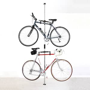 Sparehand Q-Rak II Floor-To-Ceiling Freestanding Adjustable Bike Rack Storage, Max Weight Limit 80 lbs., Chrome