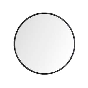 28 in. x 28 in. Modern Round Framed Black Decorative Mirror Circular Mirror for Wall Decor