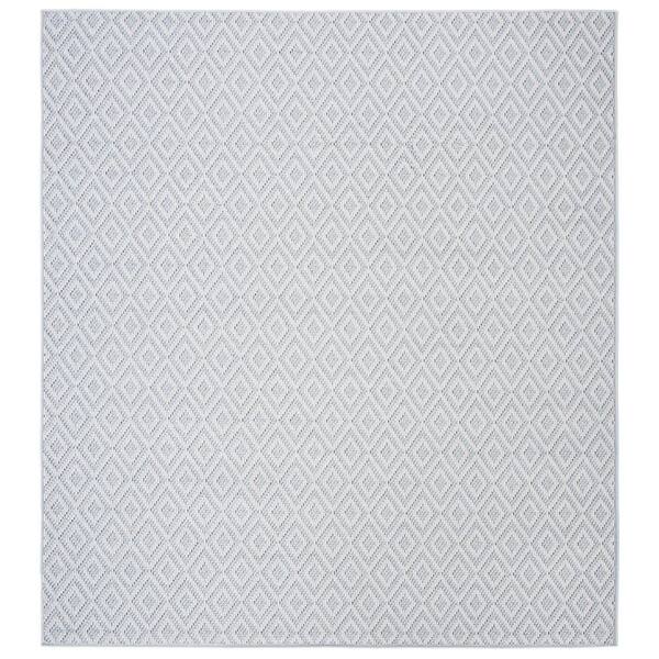 Bermuda Light Blue/Cream 5 ft. x 5 ft. Solid Diamond Indoor/Outdoor Square Area Rug