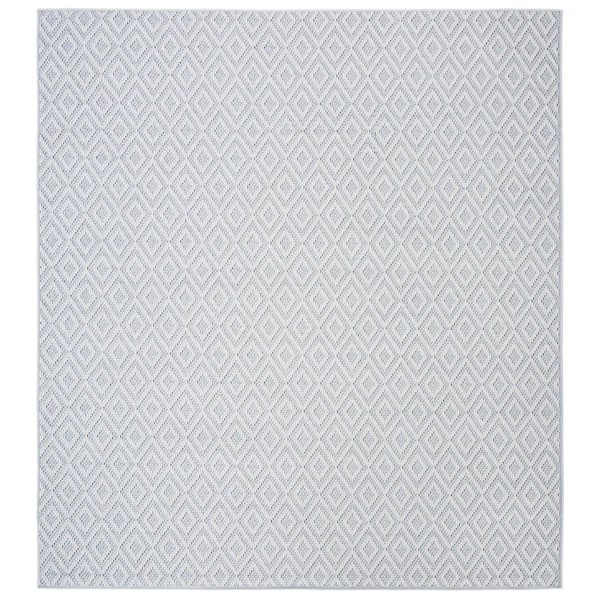 SAFAVIEH Bermuda Light Blue/Cream 8 ft. x 8 ft. Square Geometric Indoor/Outdoor Area Rug