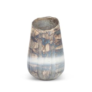 9.75 in. H Multi-Colored Textured Glass Vase
