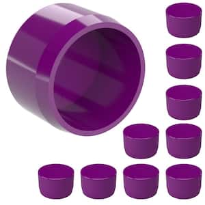 1 in. Furniture Grade PVC External Flat End Cap in Purple (10-Pack)