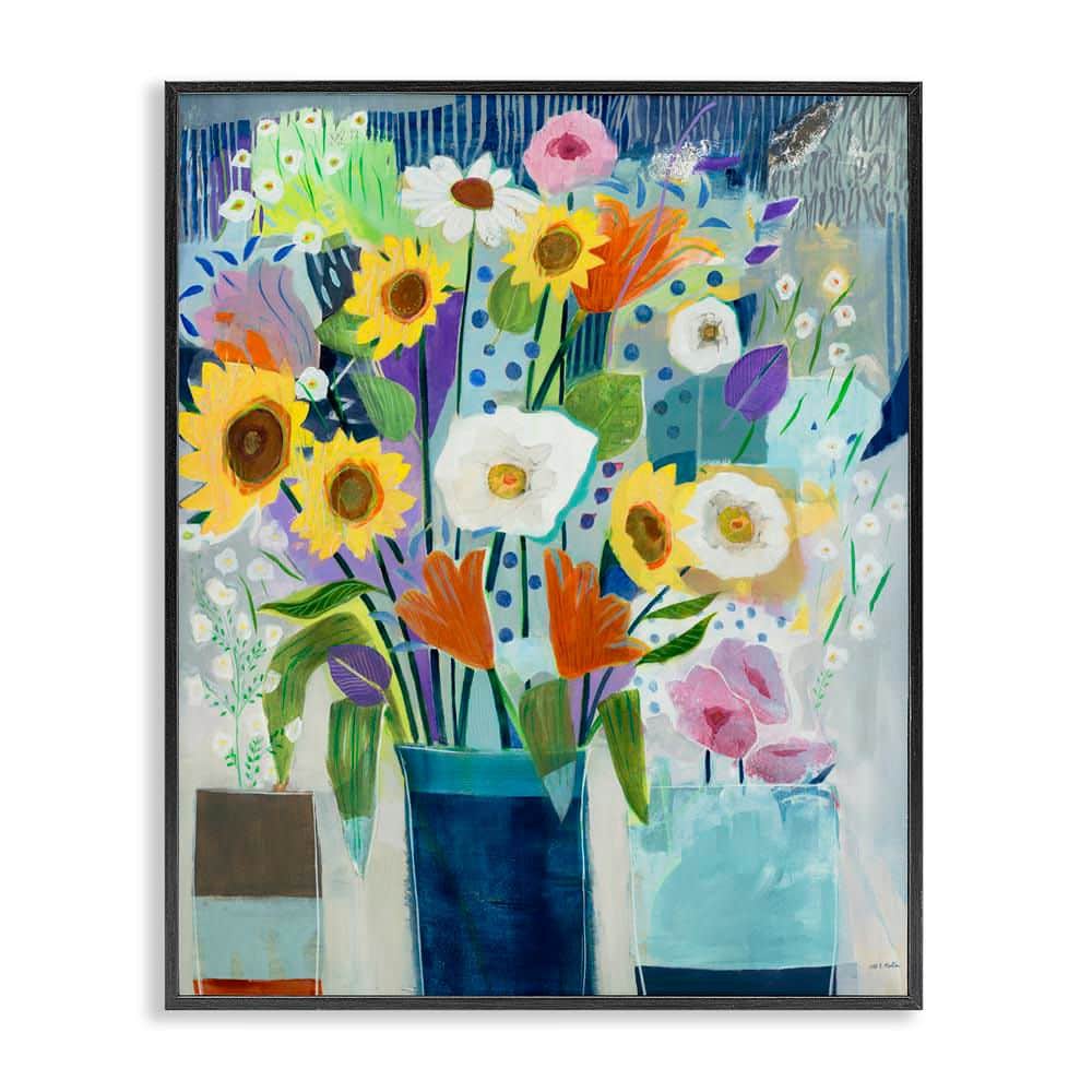 Bright Sunflowers and Blooms by Jill Martin Black Framed Nature Giclee Art Print 14 in. x 11 in. price history on PriceWatchPro