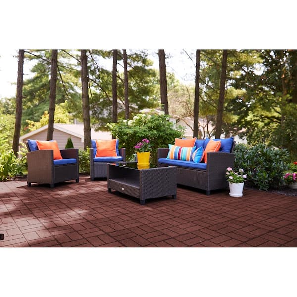 16 in. x 16 in. x 5/8 in. Red SmartLoc Rubber Paver (9-Pack)