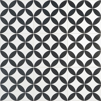 Ivy Hill Tile Cavanaugh Deco Black And, Black And White Pattern Tile