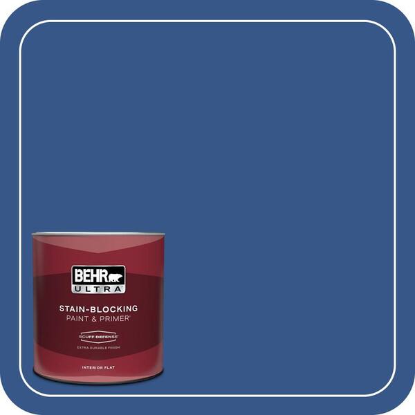 BEHR ULTRA 1 qt. #S-G-590 Southern Blue Extra Durable Flat Interior Paint & Primer