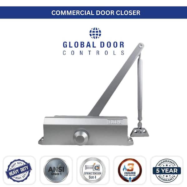 Standard Streamline Commercial Grade 1-Door Closer in Aluminum with Backcheck - Size 4