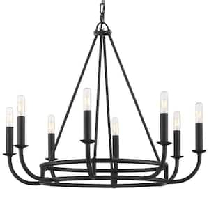 Bailey 8-Light Matte Black Standard Chandelier