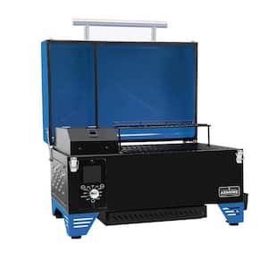 AS350 Pellet Grill and Smoker, 256 sq. in., with Meat probe, Portable, Auto Temp Control, Small Table Top, Blue