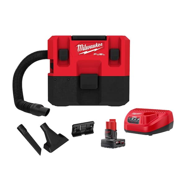 Milwaukee M12 FUEL 12-Volt 1.6 Gal. Lithium-Ion Cordless Wet/Dry Vacuum Kit with 6.0 Ah Battery and Charger