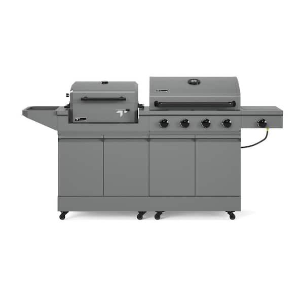 TYTUS Modular Duo with 4-Burner Gas Grill and Charcoal Grill