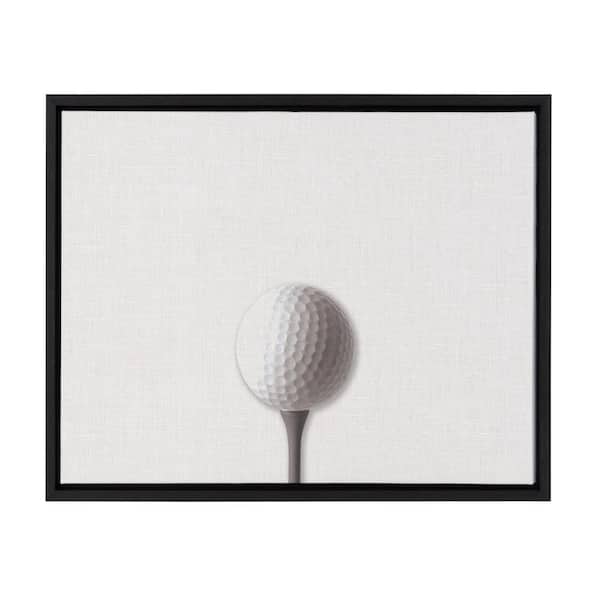 DesignOvation Sylvie "Golf Ball Portrait Horizontal" Framed Canvas Sports Wall Art 24 in. x 18 in.