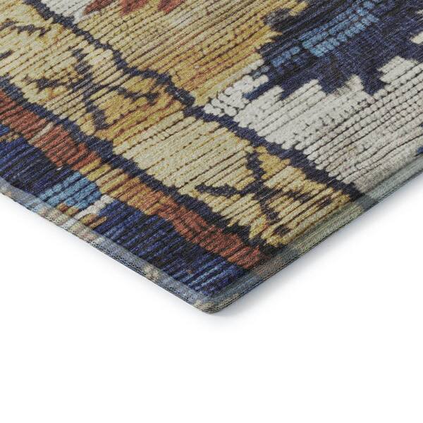 Mayfield Premium Machine Washable Abstract AMF1946 Gold 5 ft. x 7 ft. 6 in. Area Rug