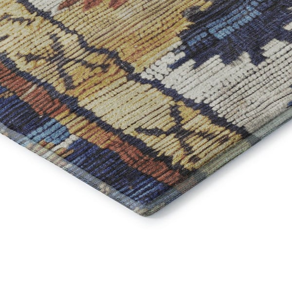 Mayfield Premium Machine Washable Abstract AMF1946 Gold 8 ft. x 10 ft. Area Rug