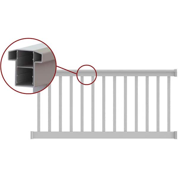 Unbranded T-Top 8 ft. x 36 in. Level Rail Kit White with Square Balusters