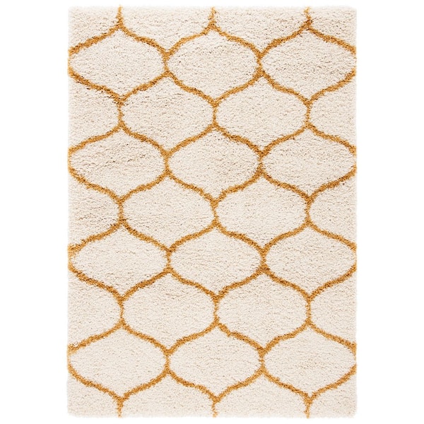 Hudson 5 ft. x 8 ft. Ivory/Gold Geometric Area Rug