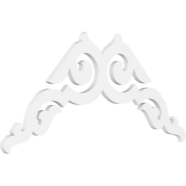 Ekena Millwork 1 in. x 48 in. x 24 in. (12/12) Pitch Rotherham Gable Pediment Architectural Grade PVC Moulding